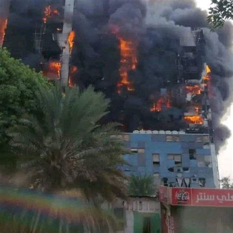 Fighting in Sudan’s capital sets landmark towers ablaze