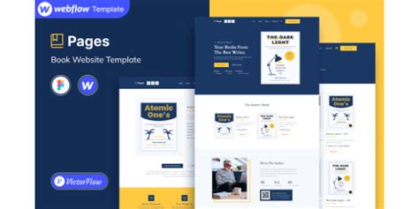Figma Book Webflow Website Template Pages is a professional author