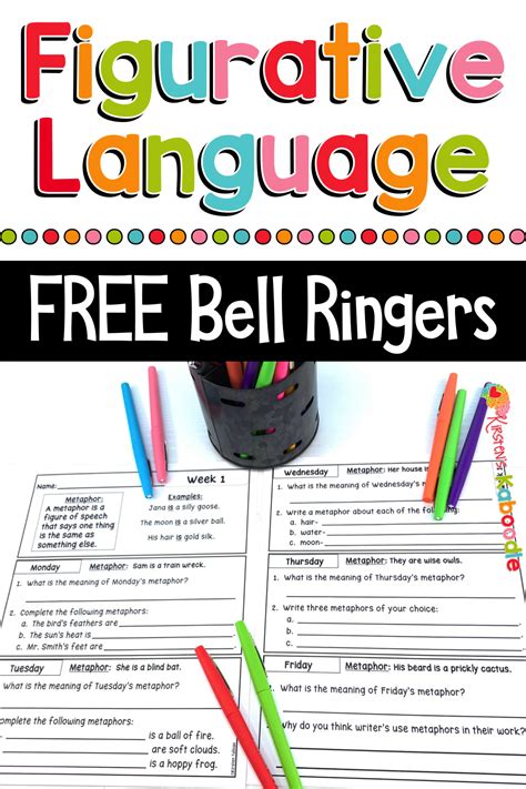 Figurative Language Distance Learning Free Figurative Language Bell Ringers