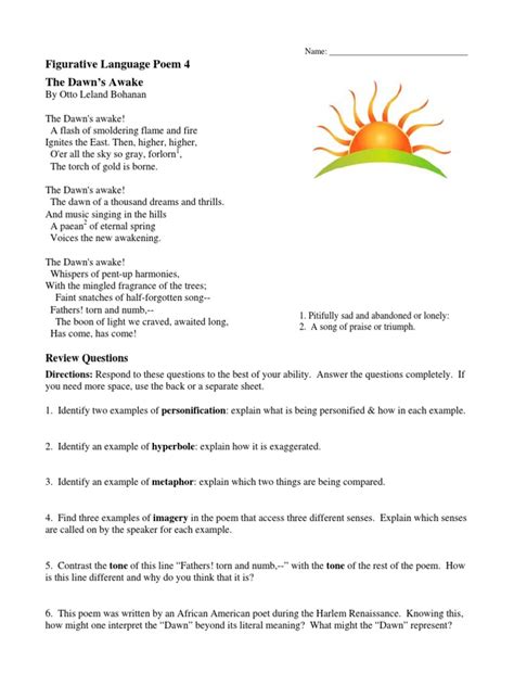Figurative Language Poems Examples