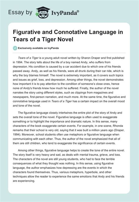 Figurative language from tears of a tiger. - Eduard von hartmann. ein philosoph der gr underzeit.