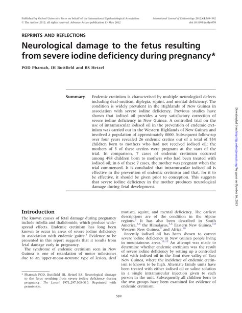 Figure 2 from Neurological damage to the fetus resulting from severe