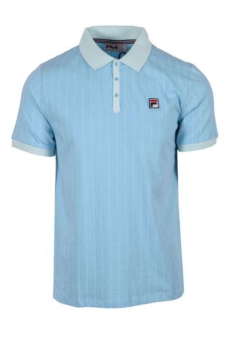 Fila BB1 Striped Polo-Shirt - Sky Blue/Blue Glass