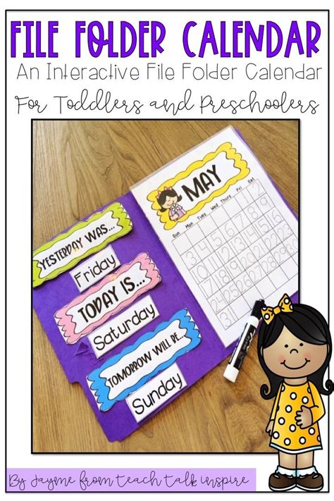 File Folder CalendarAn Interactive File Folder Calendar for Toddlers