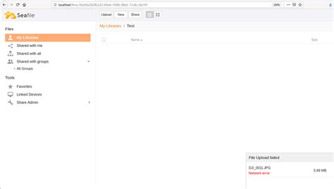 File Upload Failed - Network Error - Seafile Community Forum