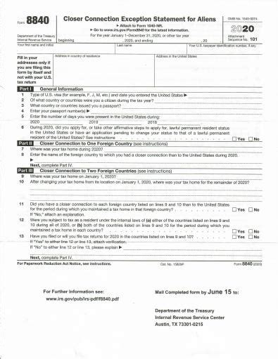 File Your Form 8840 by June 15. SimplySOLD