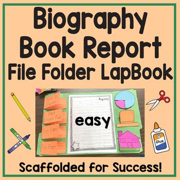 File folder biography book report template