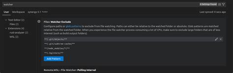 Files watcherexclude not working.  The solution should be to use VS Code settings files....