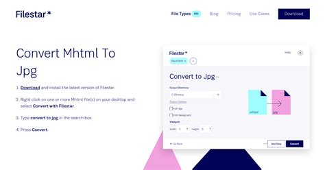 Filestar* Convert Mhtml To Jpg