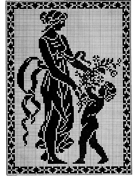 Filet Crochet Spring Pattern Purple Kitty