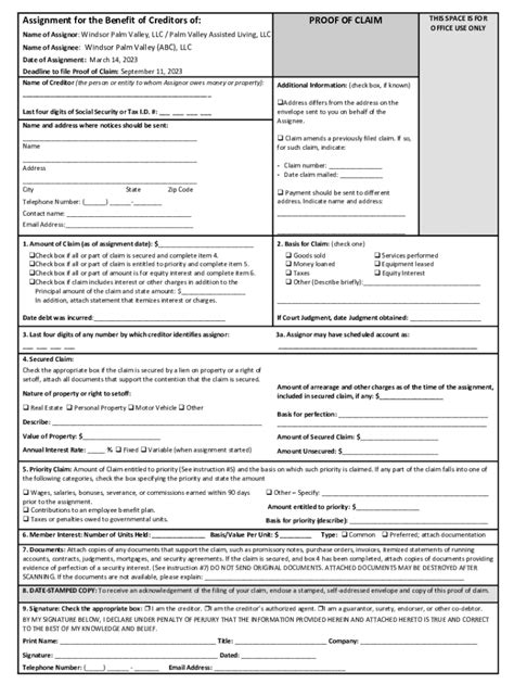 Filing a Proof of Claim - Windsor Palm Valley (ABC), LLC