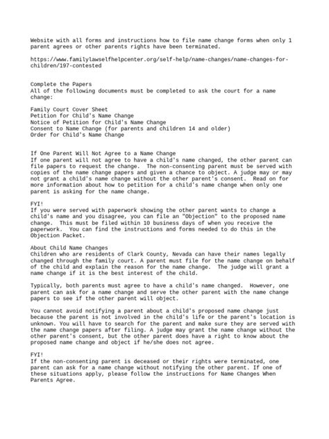 Filing for a Contested Child Name Change When One Parent Does Not Agree