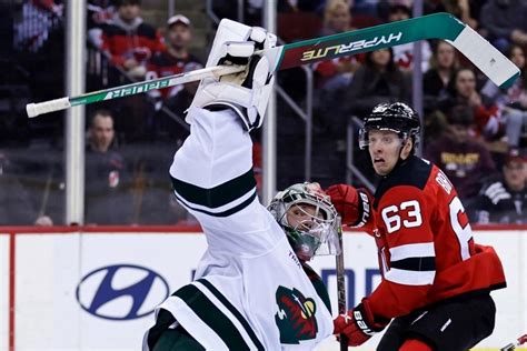 Filip Gustavsson shakes off slow start to lift Wild to thrilling win over Devils