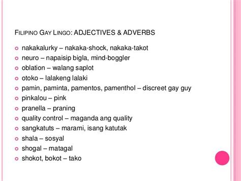 Filipino Gay Lingo Explained
