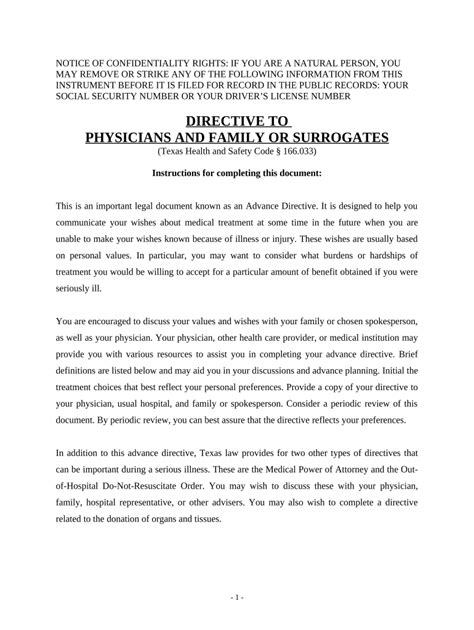Fill, Edit and Print Directive to Physicians Form Form Online SellMyForms
