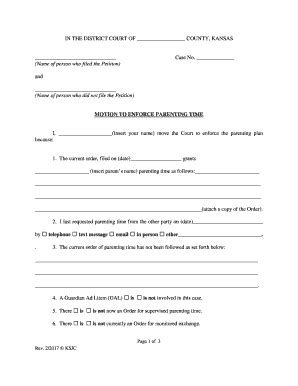 Fill, Edit and Print Motion to Enforce Kansas Form Online SellMyForms