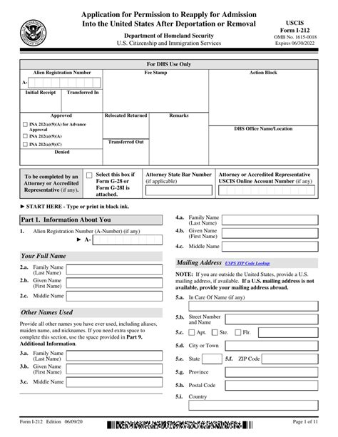 Fill Form I212 Application for Permission to Reapply for (USCIS)