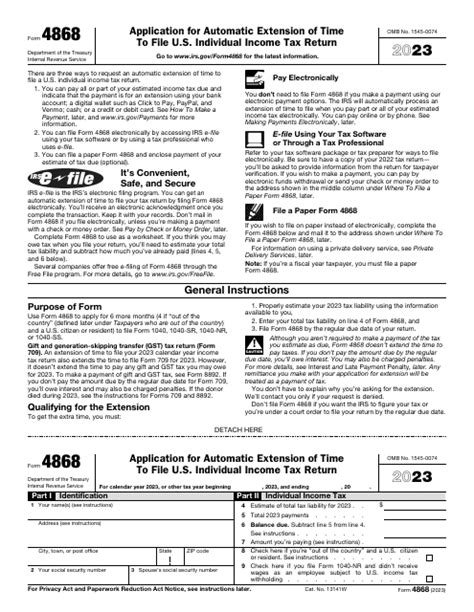 Fill Free fillable Form 4868 Application for Automatic Extension of
