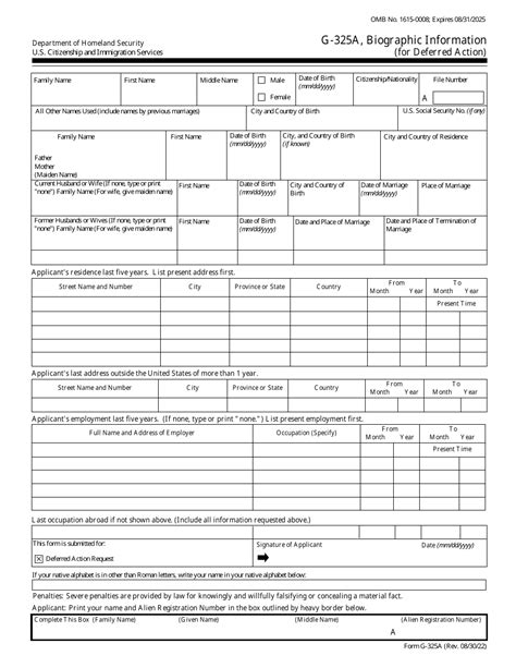 Fill Free fillable Insg325form Biographic Information PDF form