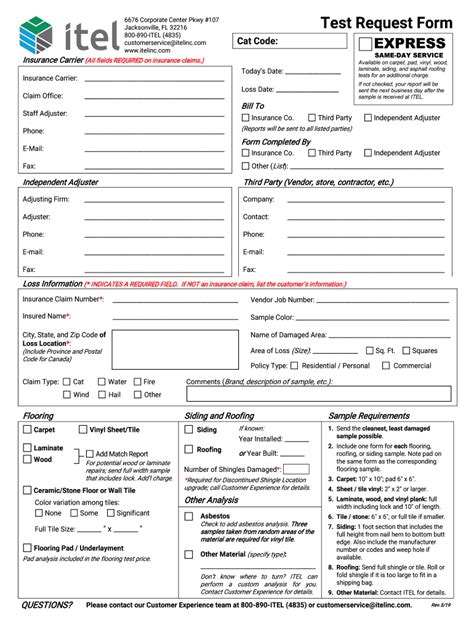 Fill Free fillable Itel Test Request Form V2 PDF form