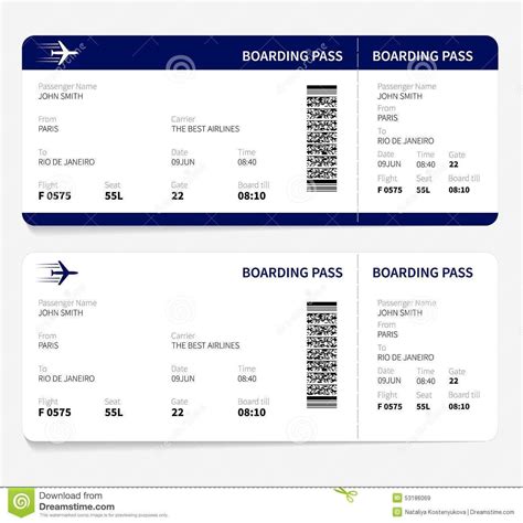 Fill In Blank Free Printable Airline Ticket Template For Gif