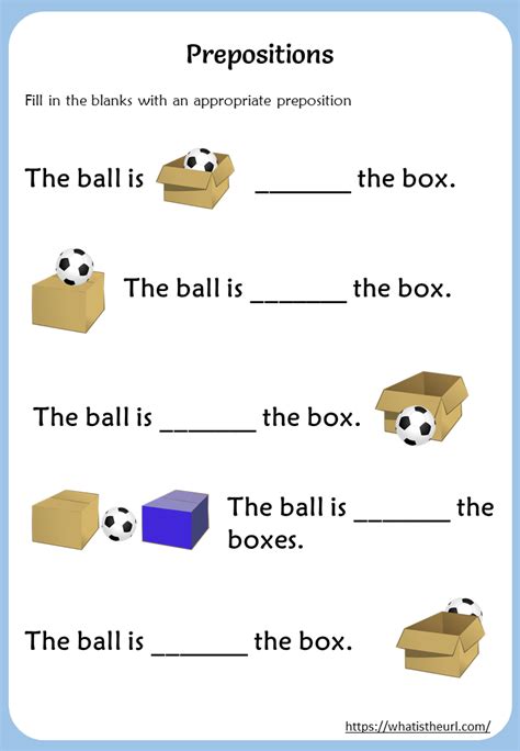 Fill in the blanks with an appropriate preposition Worksheet Your
