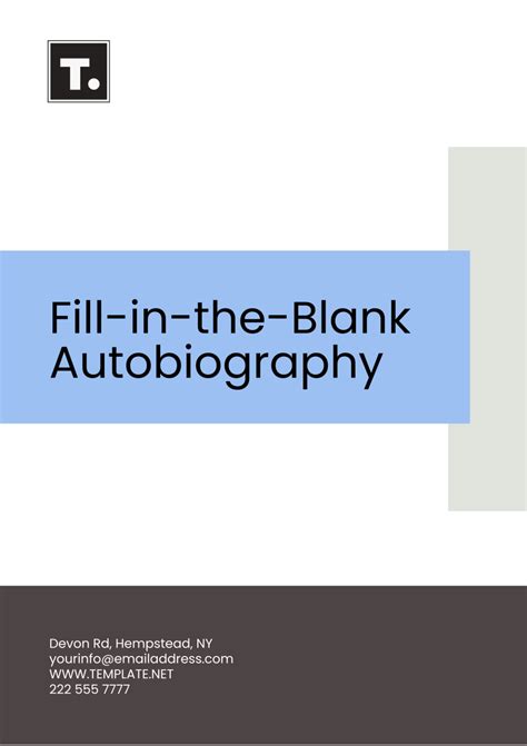 Fill in the-blank autobiography template