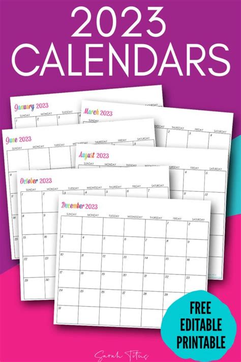 Fillable Calendar 2023 Customize and Print