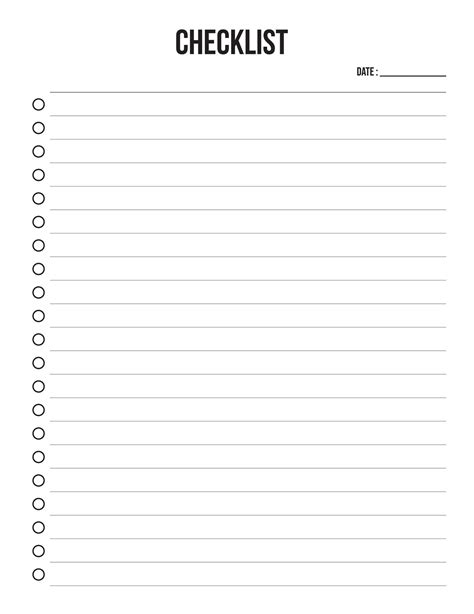 Fillable Checklist Template