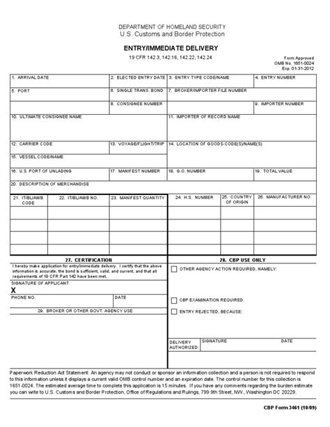 Fillable Customs Form Printable Forms Free Online