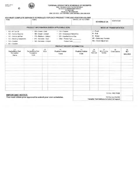 Fillable Form 503 B Distributor Schedule Of TaxUnpaid Receipt