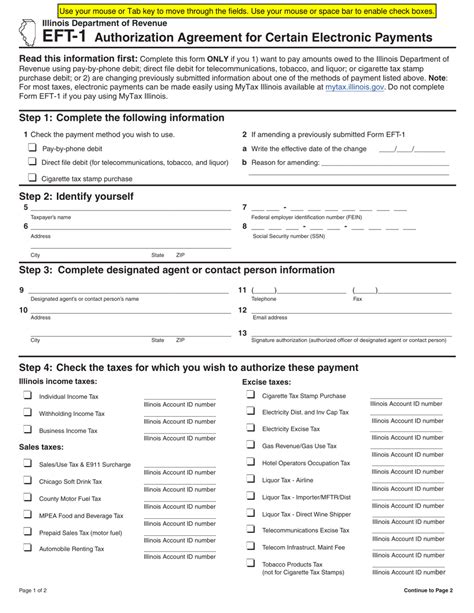 Fillable Form Eft1 Authorization Agreement For Certain Electronic