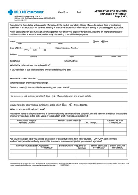 Fillable Form Msi 378 Bcbs Application For Benefits Employee