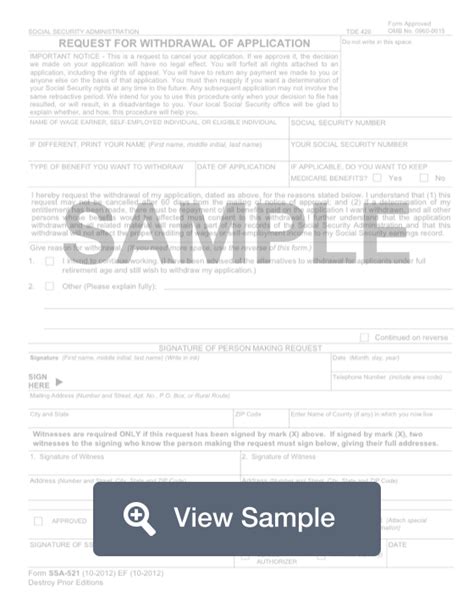 Fillable Form SSA521 Printable PDF Sample FormSwift