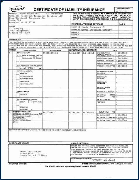 Fillable General Liability Acord Form Form Resume Examples yKVBbbllVM