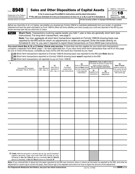 Fillable IRS Form 8949 Free Printable PDF Sample FormSwift