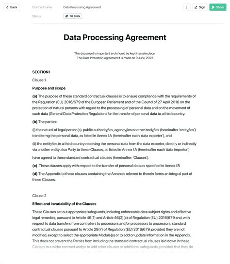 Fillable Online Data Processing Agreement Template Get Free Sample