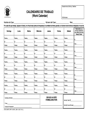 Fillable Online Florida dcf forms work calendar. Florida dcf forms work