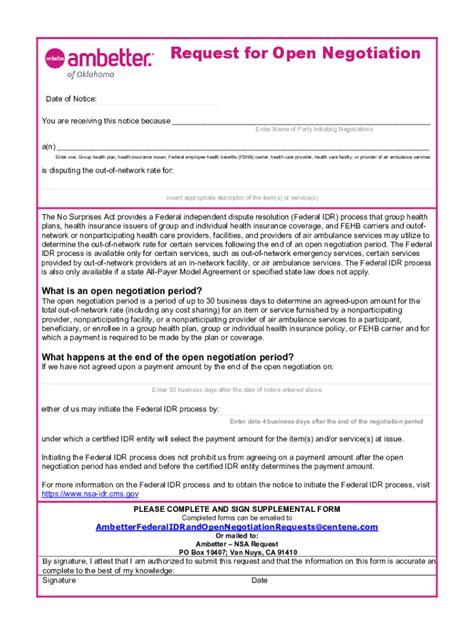 Fillable Online HN Open Negotiation Request Form. Open Negotiation