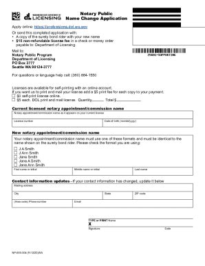 Fillable Online Notary Public Name Change Application. This is a name