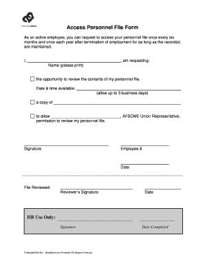 Fillable Online Personnel File Request Form Fax Email Print pdfFiller