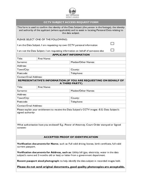 Fillable Online Subject Access Request Form. request form Fax Email