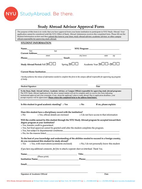 Fillable Online nyu Advisor Approval Form nyu Fax Email Print pdfFiller