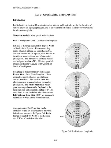 Fillable Online web gccaz LAB C GEOGRAPHIC GRID AND TIME Fax Email