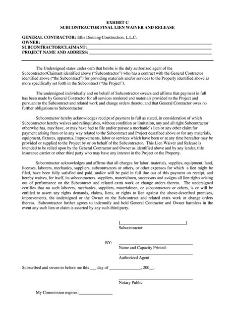 Fillable SubContractor Final Affidavit Form And Conditional Waiver And