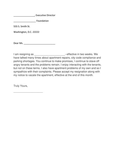 Fillable Two Weeks Notice Template Printable Example