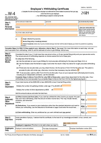 Fillable W4 Form PDF Template Formstack Documents