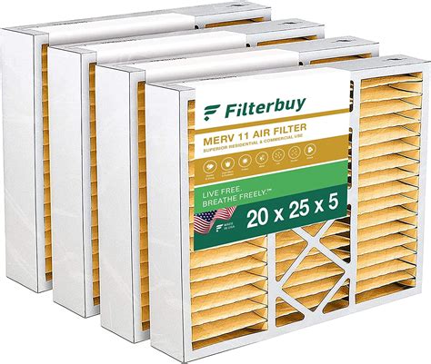 Filterbuy 20x25x5. High Quality. Gibson 20X25X5 pleated air filters are at least 20 times more efficient than fiberglass filters. Filter frames are made of beverage board, which stays strong through humidity and temperatures up to 200° F. Synthetic media provides significantly higher particulate efficiency than standard cotton media. 