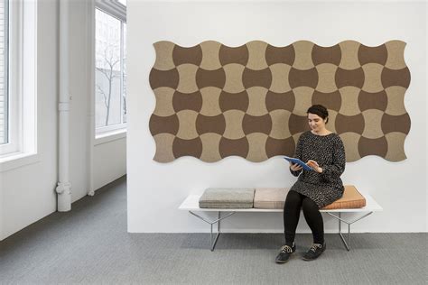 Filzfelt - May 30, 2018. Just like its name, Ribsy wallcovering has a deep ribbed texture created with thick wool felt strips oriented on edge in alternating heights. This textural acoustic tile system designed by Submaterial creates wall-to-wall installations with subtle color variation between felt strips. The easy-to-install 6-inch x 24-inch tiles are ...