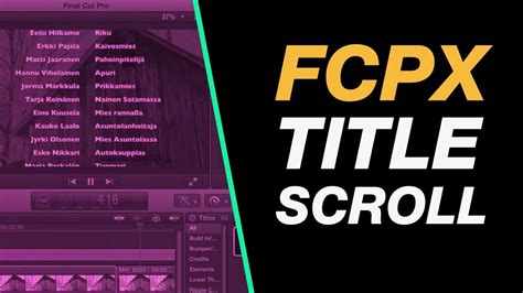 Final Cut Pro X Beginner Tutorial Create a Title Credit Roll